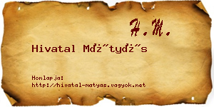 Hivatal Mátyás névjegykártya