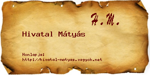 Hivatal Mátyás névjegykártya